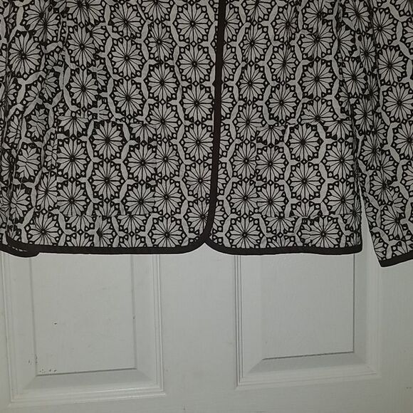 Peck & Peck brown white cropped jacket Sz 14 - Picture 2 of 5